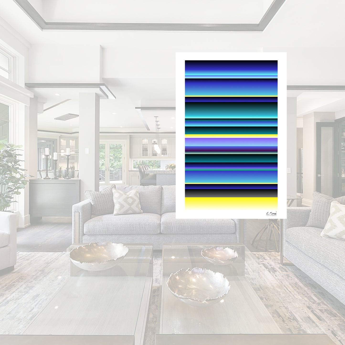 Künstler ART-Poster "Blue roles" 50 x 75 cm